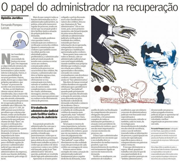 fernando pompeu luccas – o papel do administrador na recuperação